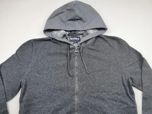 BARBOUR Mens Size M Knitted Wool Blend Hoodie (BNIB) Tartan Lining Pockets Grey - Picture 1 of 15
