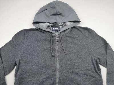 Sudadera con Capucha BARBOUR Para Hombres Talla M Tejida Mezcla de Lana (NUEVA EN CAJA) Forro Tartán Bolsillos Gris Foto 1 de 4