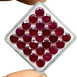 6 Pcs Natural Ruby 6mm Round Cut Rich Red Dazzling Loose Gemstones Wholesale Lot - Picture 1 of 10