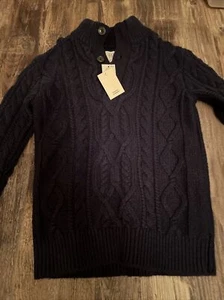 Gap Kids Boys Cable Knit Mock neck Sweater Navy Size Small NWT - Picture 1 of 4