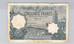Algérie 50 Francs 28.6.1920 W.230 n° 05749453 Pick 80a - Imagen 1 de 2