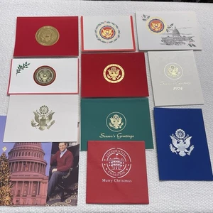 Weihnachtskarten Lot des Weißen Hauses Kongress ein paar signiert, andere leer - Bild 1 von 12