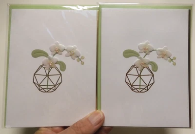 2 Papyrus Cards High Quality Thank You with Flowers & Geometric Vase - Image 1 of 4