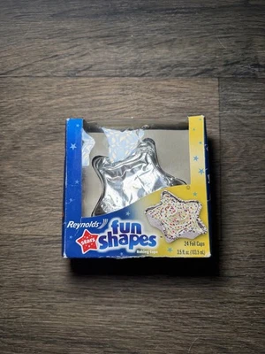 Reynolds Fun Shapes STAR Foil Tazas para Hornear Galletas Pastel Gelatina De Colección Nuevo en Caja 24ct Raro Foto 1 de 2