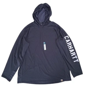 Carhartt Force graues mittelschweres Langarm-T-Shirt mit Kapuze XL - Bild 1 von 10