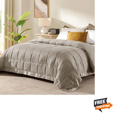 King Size Blanket with Satin Trim, Lightweight Down Alternative King Blanket ... - Image 1 of 4