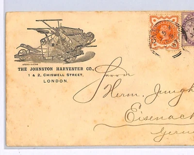 GB QV ADVERT Illustrated FARMING COVER *COSECHADORA*1889 Máquina AGRICULTURA XG139 Foto 1 de 4