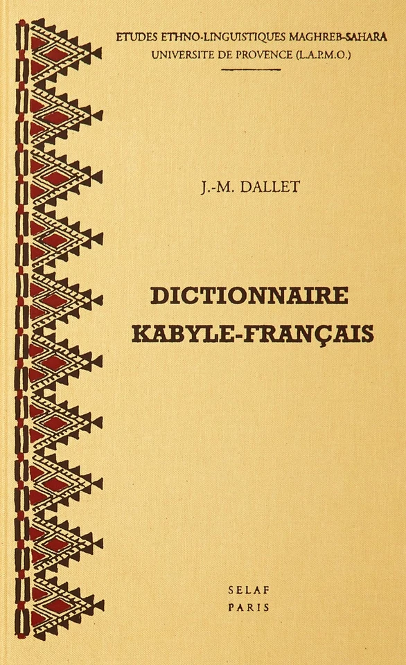 Dictionnaire kabyle-francais. Parler des Ait Mangellat (Algerie). - Image 1 of 1