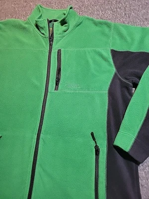 Vntg Cabela's Fleece Jacket Sz LG Tall Green Black Full Zip Polartec Windshear - Image 1 of 4