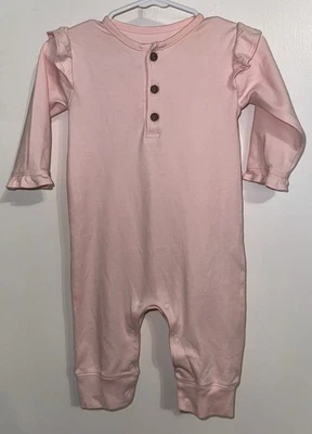 Детский комбинезон Kissy Love розовый с длинным рукавом с оборками 6-9 месяцев Pima хлопок - Изображение 1 из 4