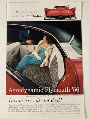 1956 Plymouth Belvedere 4 двери хардтоп спортивный седан печати объявление молодой в сердце - Изображение 1 из 2