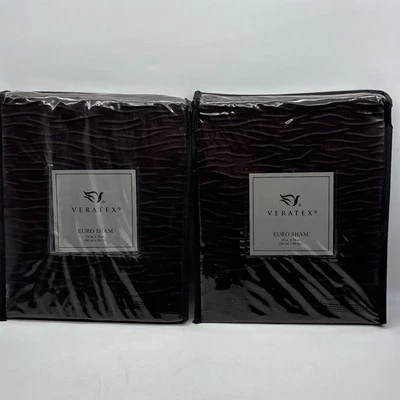 2- Veratex BERENJENA Nueva Funda de Almohada Europea Reversible EURO Sham Ciruela Nueva con Etiquetas Foto 1 de 4