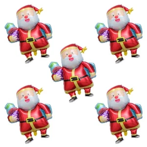  5 Pcs Red Metallic Balloons Santa Claus Patterned Bar Decoration - Bild 1 von 12