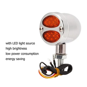 (Electroplating)1 Pair Motorcycle LED Turn Light Dual Color Indicator Blinker - Picture 1 of 12