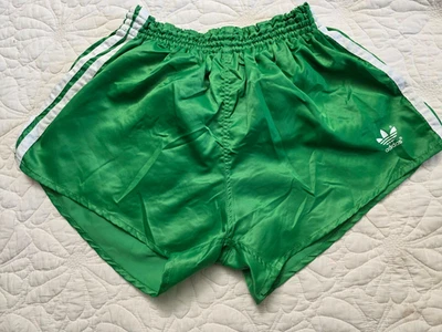 Adidas Nylon Shorts Vintage  Shiny Satin  Glanz SIZE 7  LARGE VINTAGE - Image 1 of 4