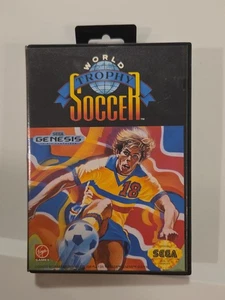 World Trophy Soccer Sega Genesis Completo en Caja Con Pestaña Colgante Probado - Imagen 1 de 7