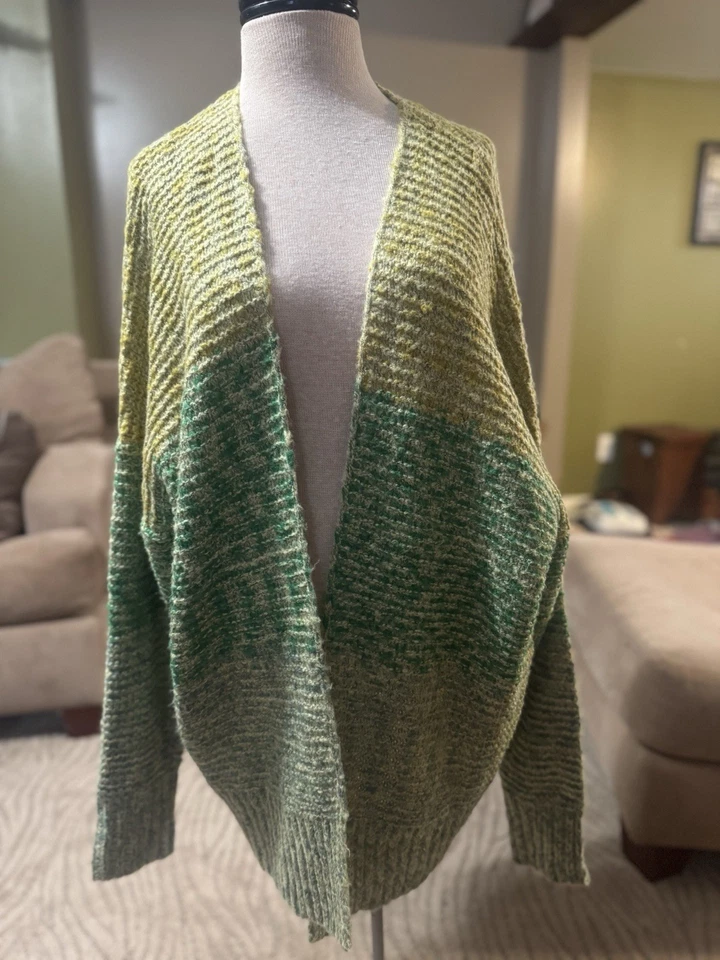 Cárdigan suéter tejido suave verde Easel Los Angeles para mujer talla mediana Foto 1 de 4