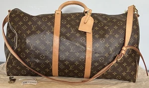 Borsa Louis Vuitton Keepall 55 Bandouliere marrone monogramma borsone viaggio Boston - Foto 1 di 24