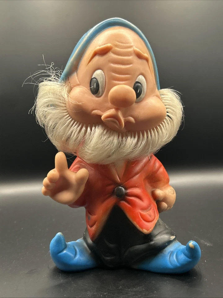 Figura vintage de goma 1960 Snow White Dwarf Doc 8" de Famosa Foto 1 de 4