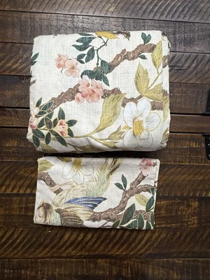 Pottery Barn Nola Songbird Duvet Cover King  Multi W Std Sham New! - Image 1 of 4