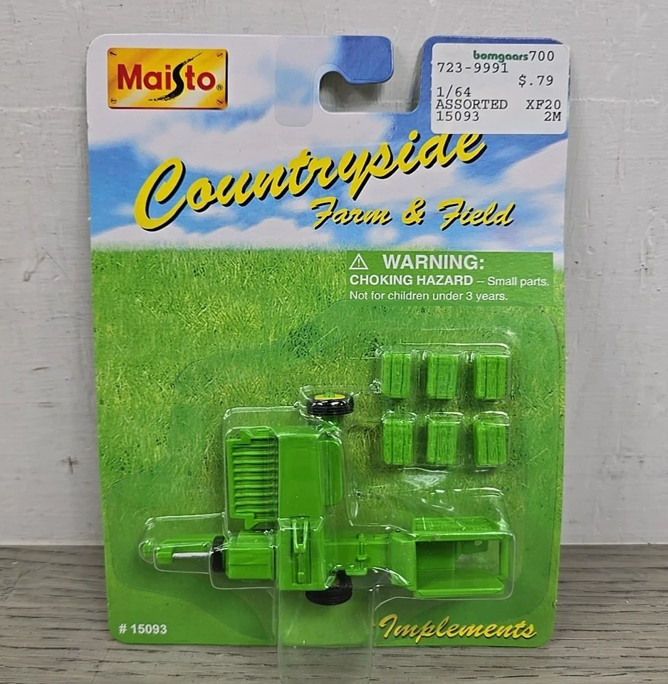 1998 Maisto Countryside Farm & Field Implements Rectangular Baler &Bales #15093 - Image 1 of 4