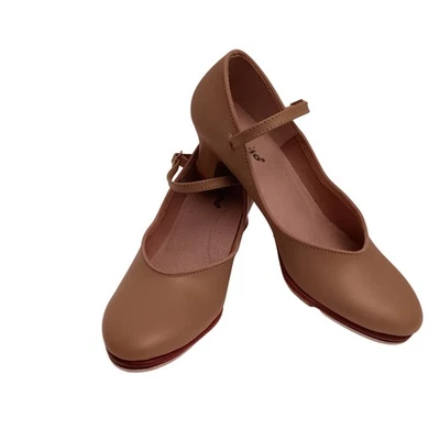 Capezio Zapatos de Baile de Tap para Mujer, Tacones de Gatito, Cuero, Tostado Mary Janes Talla 8  Foto 1 de 4