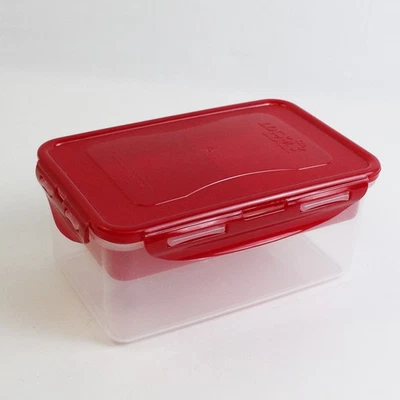Lock & Lock 1.4 L Plastic Food Storage Container Red Lid - Image 1 of 4