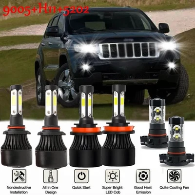 Kit combinado de faros antiniebla LED para Jeep Grand Cherokee 2011 2012 2013 Foto 1 de 4