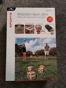 New Crane Sports 6 Wooden Lawn 3.5” Dice W/Carrying Bag Dice Yard Game Pinewood - Picture 1 of 11