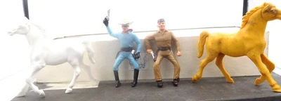 Figuras MPC Lone Ranger y Tonto con dos caballos sin sillas de montar Foto 1 de 4
