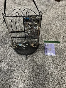 Lot of 110+ Pieces Costume Jewelry Earrings, Necklaces, Rings and Display Stand - Picture 1 of 8