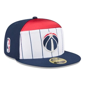 Panel dividido punt off de la NBA New Era blanco/marino Washington Wizards 2025 para hombre - Imagen 1 de 5
