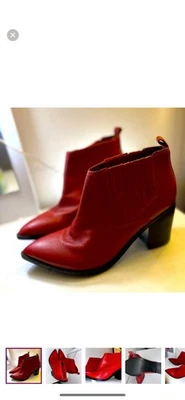 Bota Occidental MARC FISHER Mujer Roja Confort Lezari Punta Tacón Bloque 6.5 M Foto 1 de 4