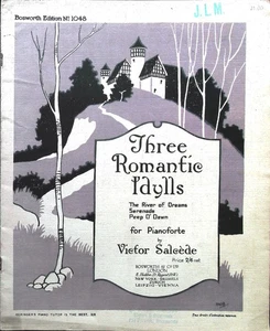 Drei romantische Idyllen für Pianoforte antike Noten von Victor Salcede 1922 - Bild 1 von 1