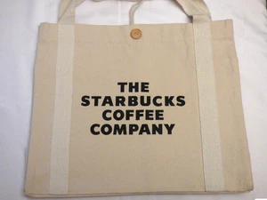 Starbucks - Bolso grande de lona con cierre de bucle de botón - 18" x 15" x 8" - Imagen 1 de 6