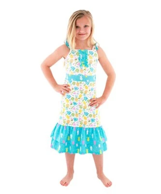 Nuevo con etiquetas Vestido Jelly the Pug Niñas Verano Liz Piña Sin Mangas Volantes 3T Foto 1 de 2