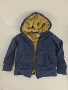 Carter's Kid Blue Full Zip-Up Lined Hooded Sweatshirt Jacket Size 4 Clean - Picture 1 of 10