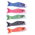 Chaussettes à vent japonaises Koi poisson - Lot de 5 drapeaux suspendus pour l'extérieur