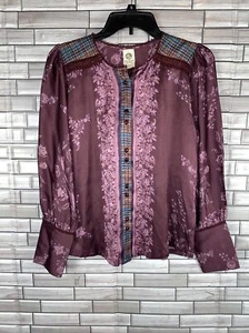 Anthropologie Tiny Floral Purple Blouse Size XS - Picture 1 of 10