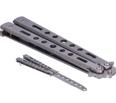 Cuchillos mariposa Balisong de acero inoxidable sin cortar herramientas de entrenamiento - Paquete de 4 Foto 1 de 4