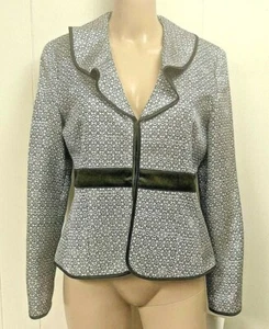Allen by Allen B Schwartz 2 Piece Metallic Silver & Brown Formal Pant Suit NWT - Picture 1 of 9