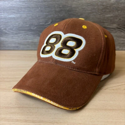 Nascar 帽子带背棕色 Dale Jarrett Racing 可调节 — 第 1/4 张图片