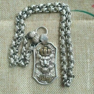 Seltene chinesische Miao Tibetisches Silber Handarbeit Halskette Schmuck edles Geschenk - Bild 1 von 3