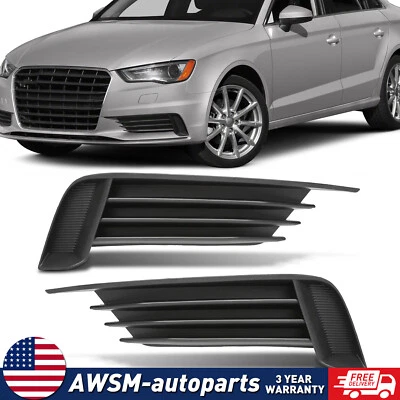 Pair Front Bumper Insert Fog Light Cover Fit For 2013-2017 Audi A3 S3 Left+Right Foto 1 de 4