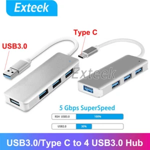 USB 3.1 USB C 3.0 Type C HUB to 4 USB 3.0 Port Thunderbolt 3 Aluminium Alloy AU - Picture 1 of 14