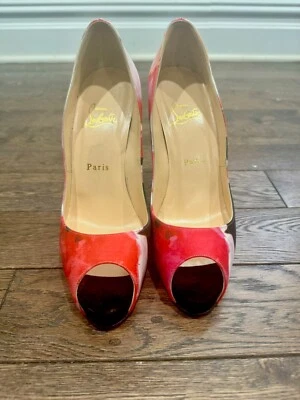 CHRISTIAN LOUBOUTIN  Satin Floral Very Prive 120 Pumps - Image 1 of 4