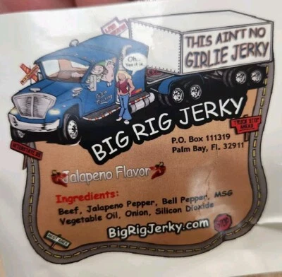 BIG RIG CARNE SECA -TOTALMENTE NATURAL - HECHO A PEDIDO - SABOR JALAPEÑO - TAMAÑO 1/2 LIBRA Foto 1 de 4
