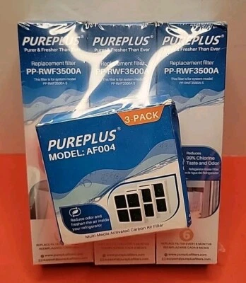 3 Pack Of Pureplus RWF3500A Refrigerator Water Filter & Air Filter AF004 - Image 1 of 4