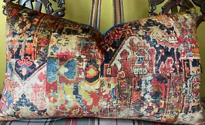 Ralph Lauren Cornelius Velvet Madder Red 100% Cotton Italian Velvet Pillow Cover - Picture 1 of 9