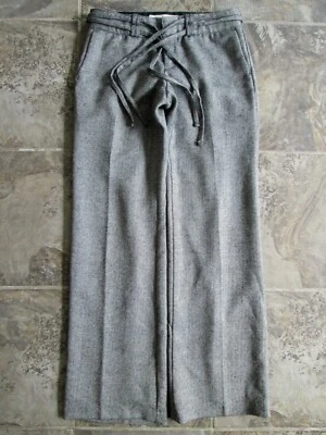 Pantalones de vestir Old Navy 2 lana rayón 30x32 cinturón cintura baja negro blanco espiga  Foto 1 de 4